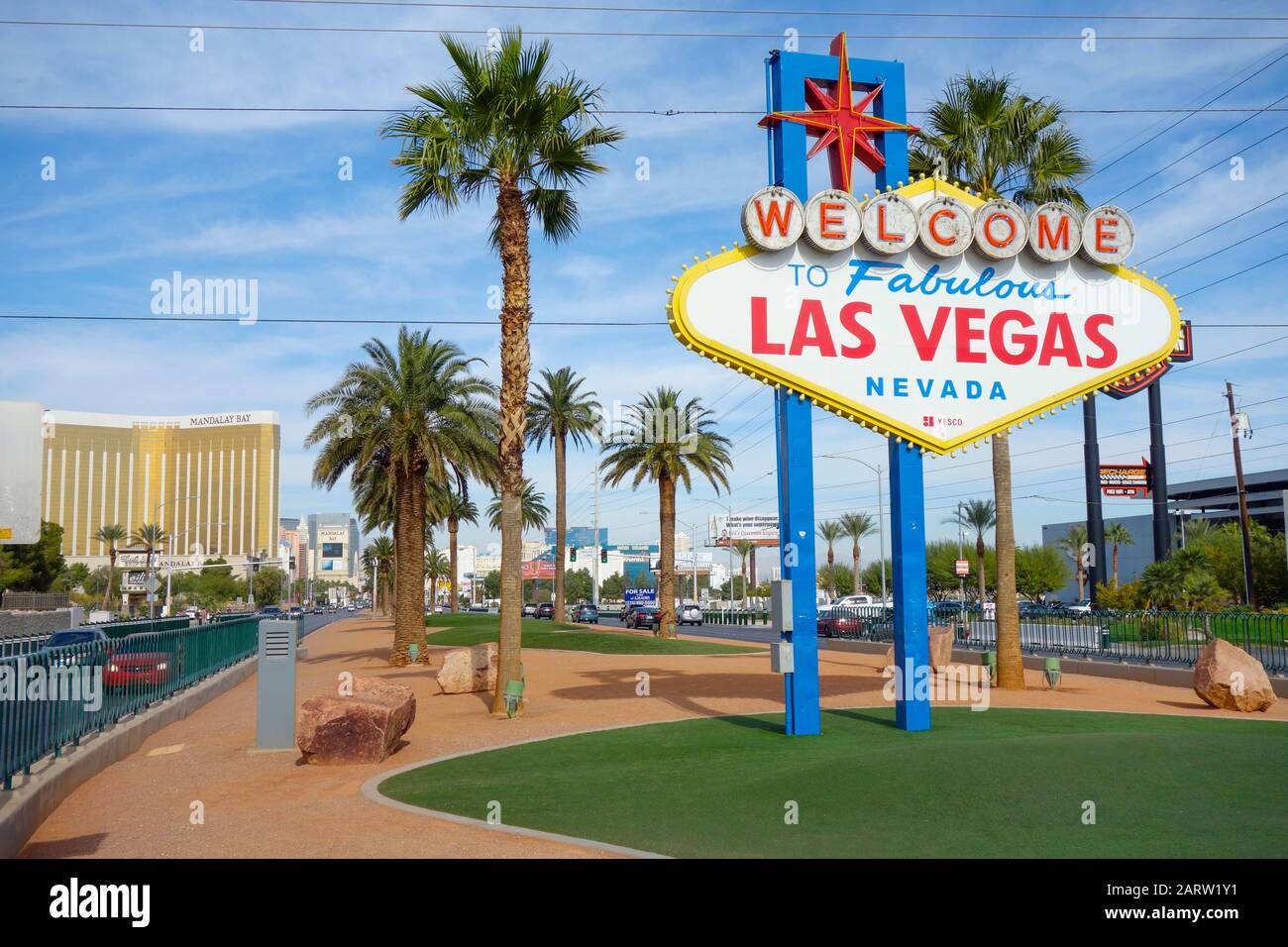Le 'Welcome to Las Vegas' signe sur le Strip, Las Vegas Banque D'Images