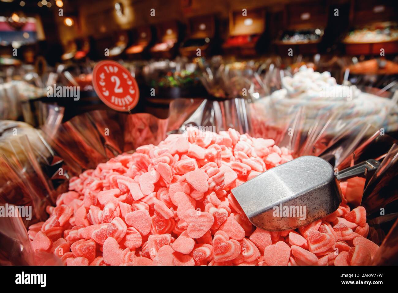 Bonbons fond doux poids de magasin de bonbons de l'Italie Venezia Banque D'Images