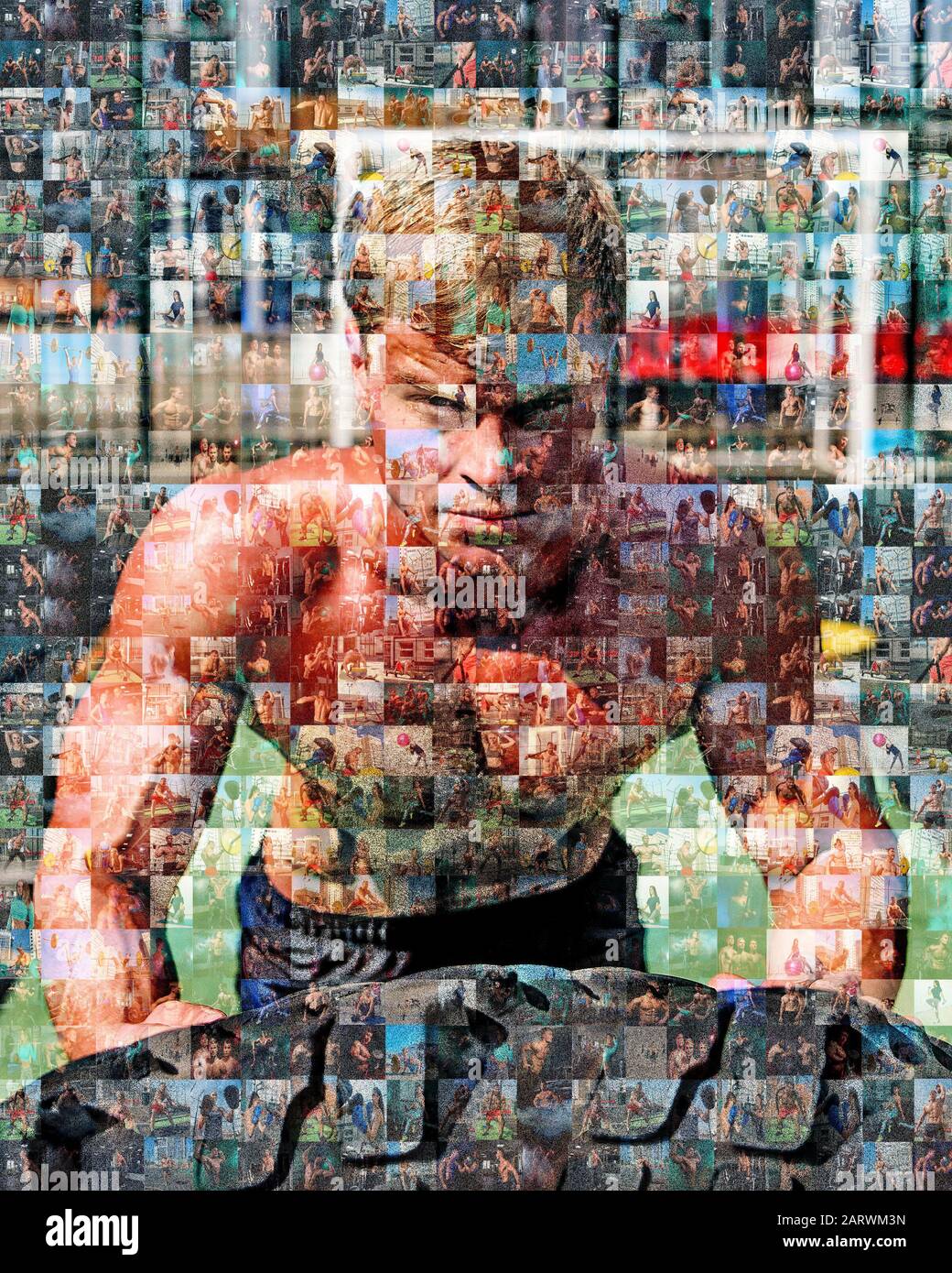 grande mosaïque de photos de sport Banque D'Images