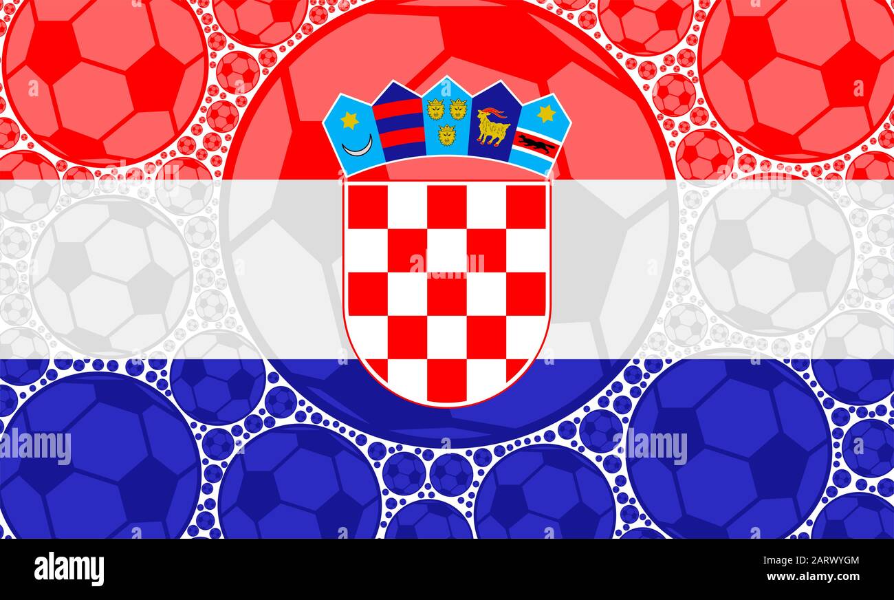 Concept illustration montrant le drapeau de la Croatie composé de ballons de soccer Illustration de Vecteur