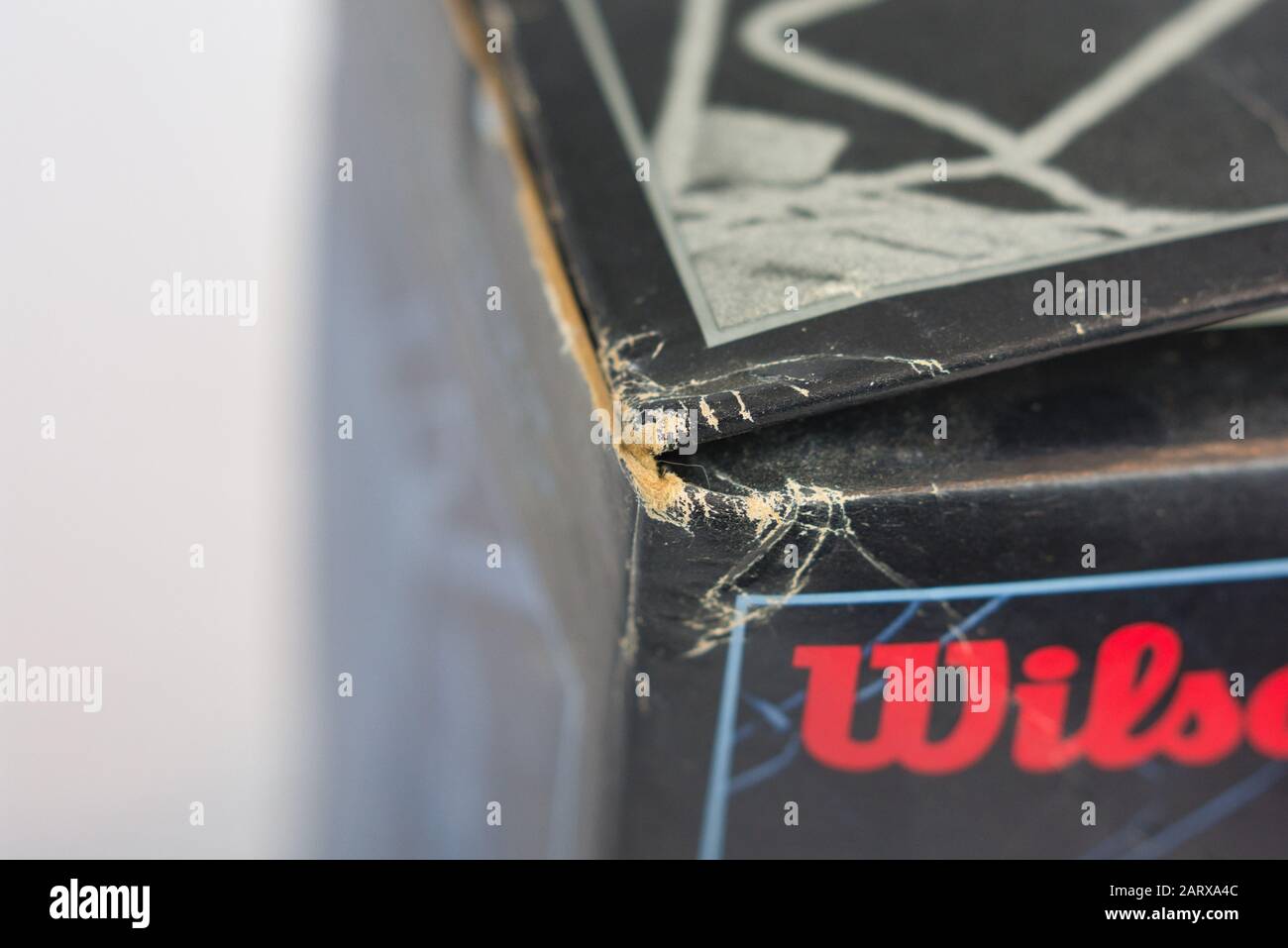 Dayton, OH- 28 janvier 2020: Wilson basketball portant un jeune Michael Jordan comme homme volant. Voler Jordan a bu de la ligne de faute Banque D'Images