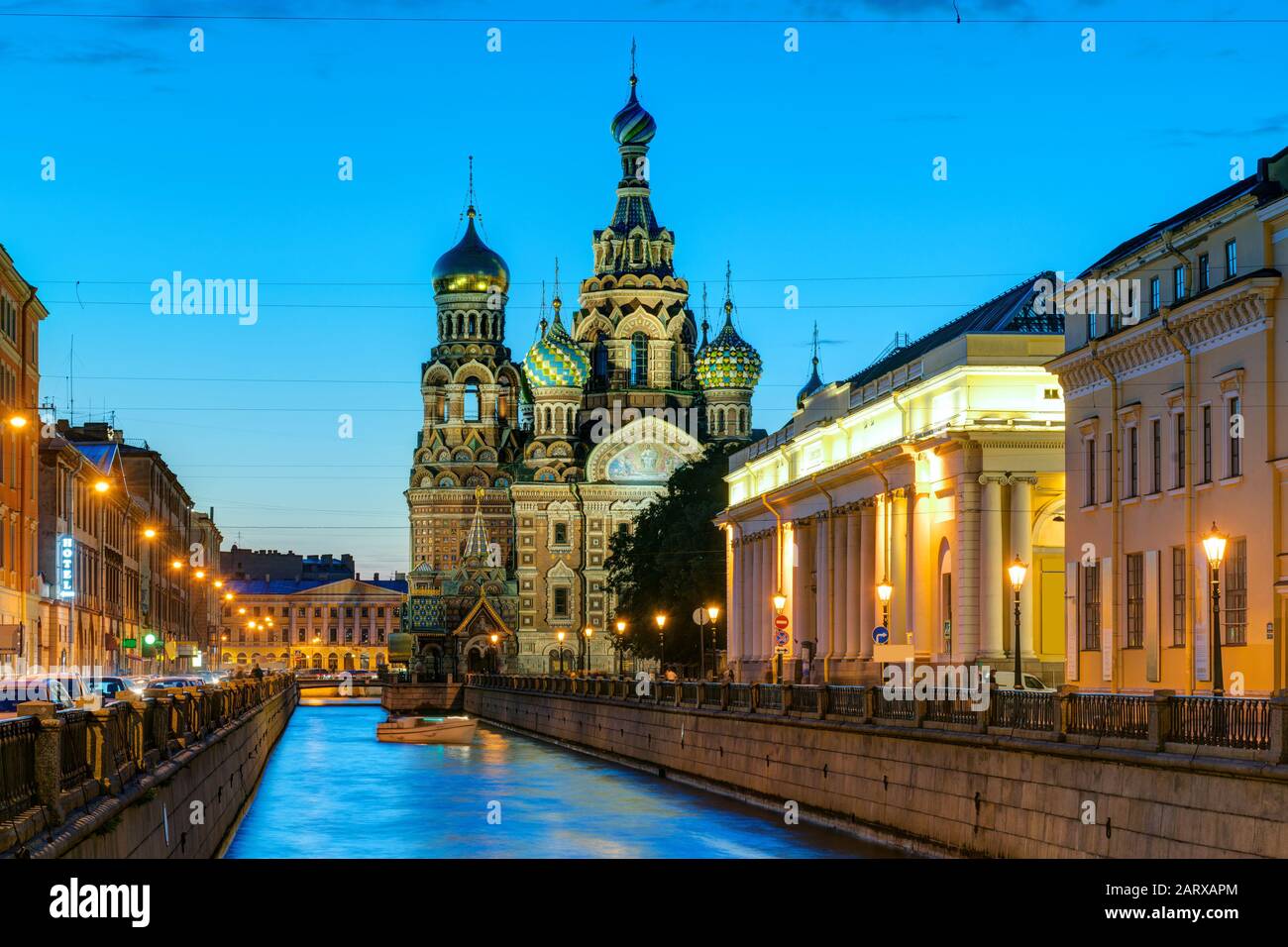 Église du Sauveur sur le sang Renversé (cathédrale de la Résurrection du Christ) à Saint-Pétersbourg, Russie. C'est un point de repère architectural du centre Banque D'Images