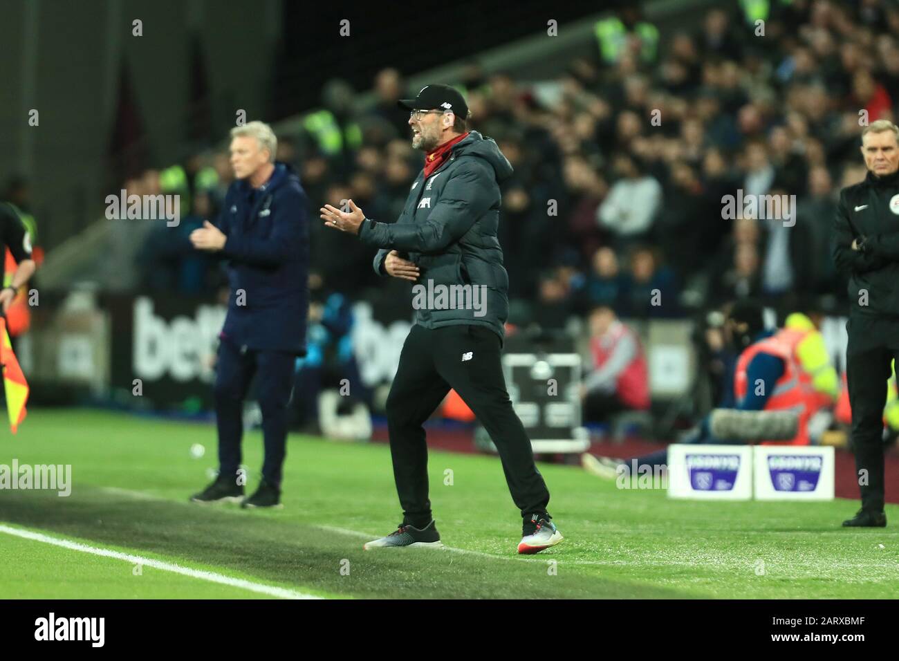 Londres, ANGLETERRE - 29 JANVIER Jurgen Klopp, responsable de Liverpool, lors du match de la Premier League entre West Ham United et Liverpool au London Stadium, Stratford, le mercredi 29 janvier 2020. (Crédit: Leila Coker | MI News) la photographie ne peut être utilisée qu'à des fins de rédaction de journaux et/ou de magazines, licence requise à des fins commerciales crédit: Mi News & Sport /Alay Live News Banque D'Images