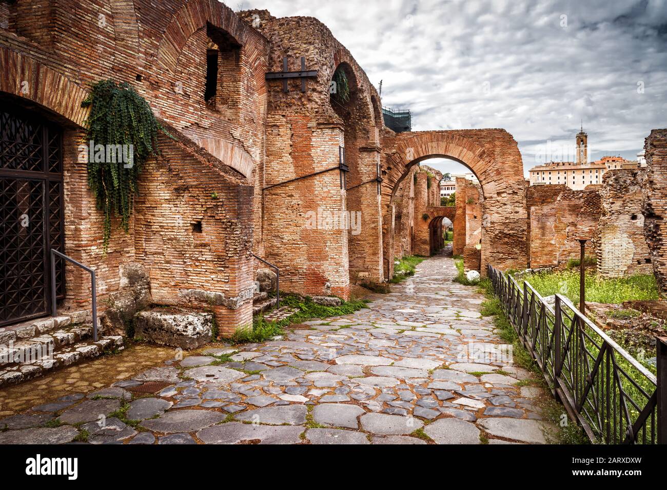 Ruines romaines anciennes sur le mont Palatin près du Forum romain de Rome, Italie Banque D'Images