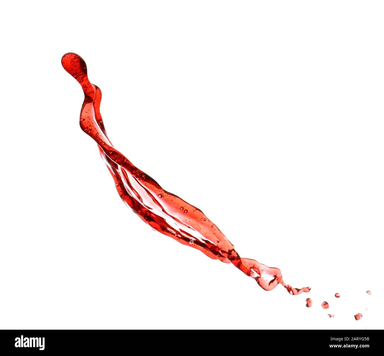 Vin rouge éclaboussant sur fond blanc Banque D'Images
