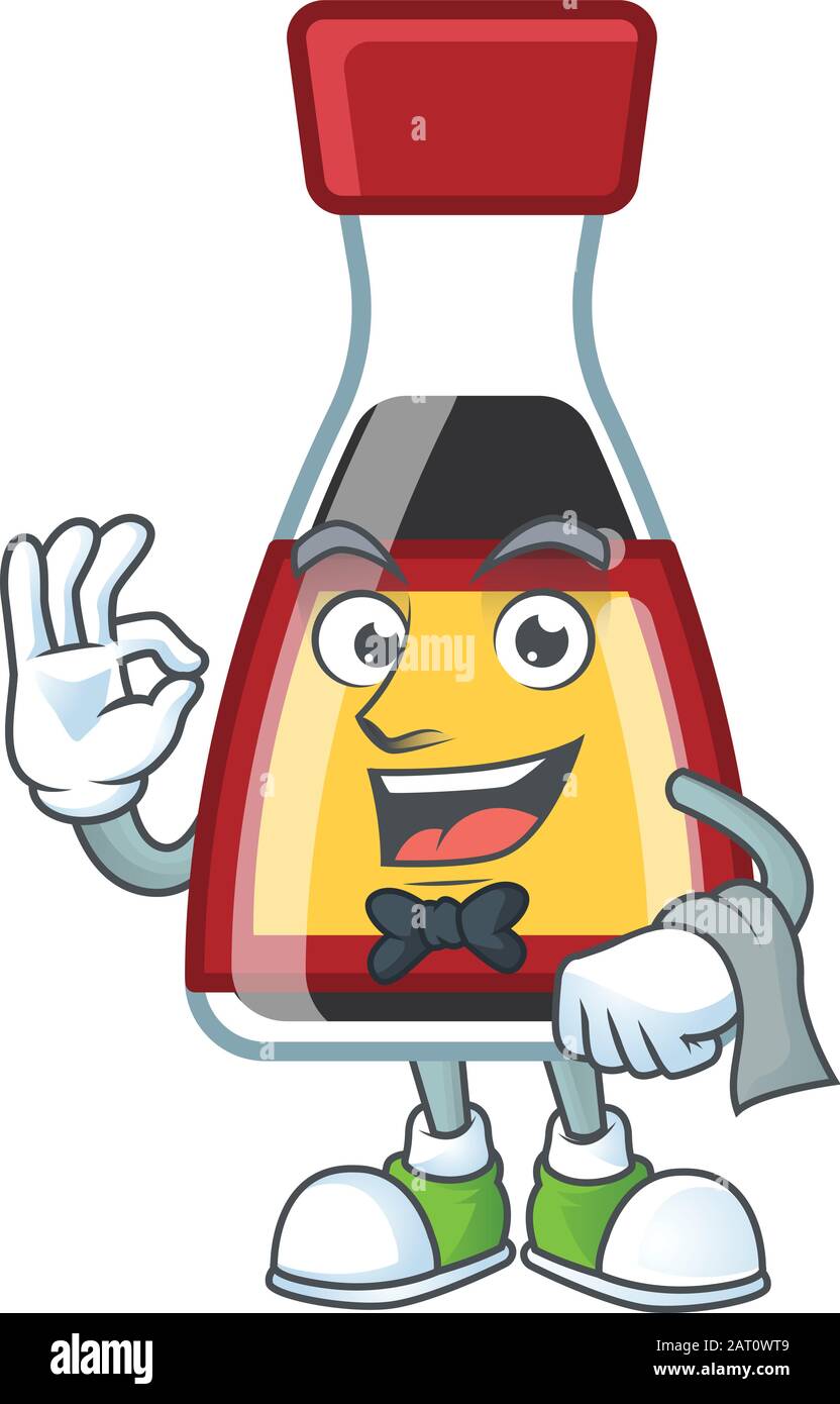 Sympa dites sauce asiatique Personnage de personnage de personnage de serveur Illustration de Vecteur