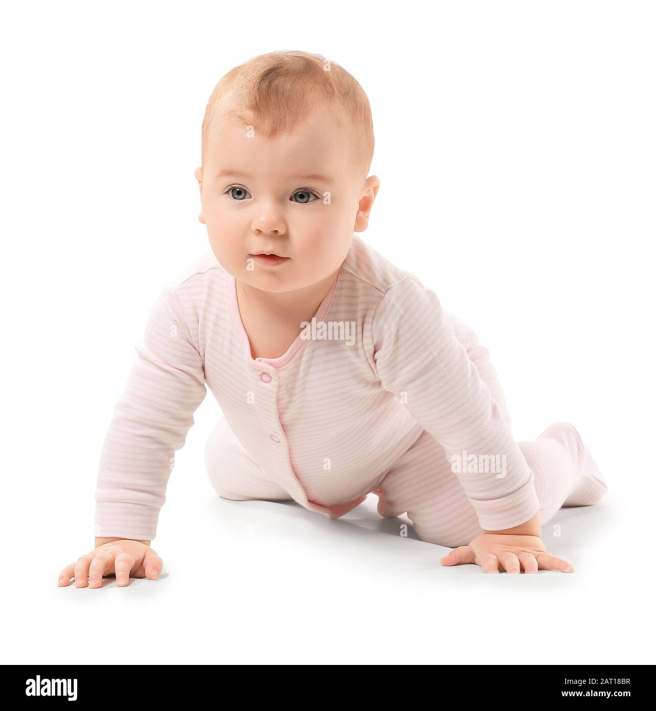Joli Petit Bebe Sur Fond Blanc Photo Stock Alamy