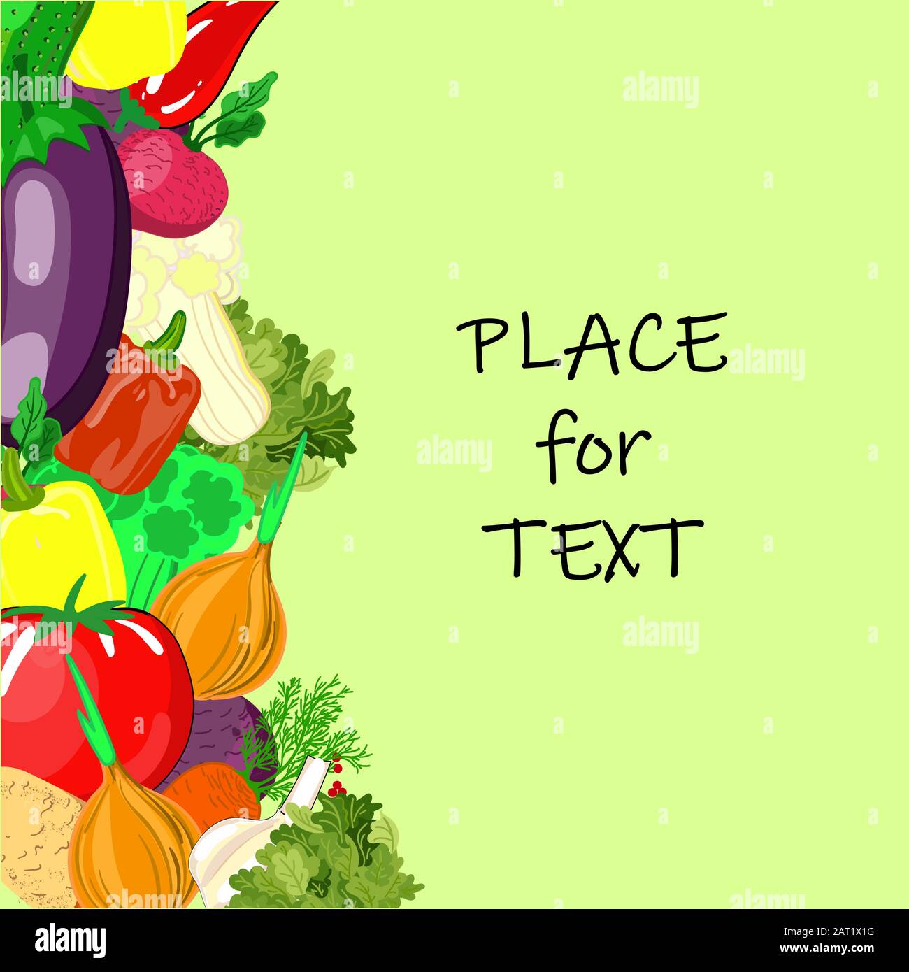 Des icônes colorées de légumes de dessin animé dans le rond isolé sur blanc. Illustration vectorielle de bannière végétale biologique fraîche utilisée pour le magazine, le livre, l'affiche Illustration de Vecteur