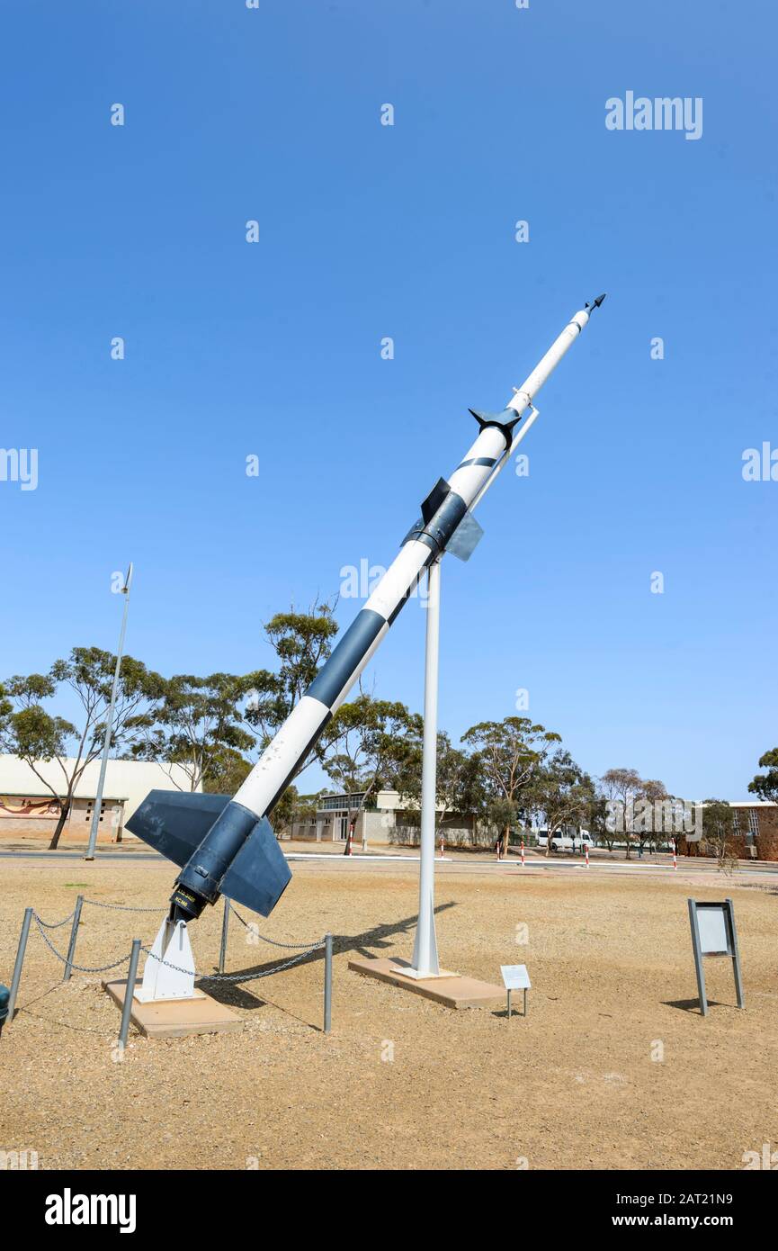 La fusée Jadiru était un véhicule de recherche hypersonique (HRV) testé entre 1957 et 1974. Woomera Heritage Centre, Australie méridionale, Australie méridionale Banque D'Images