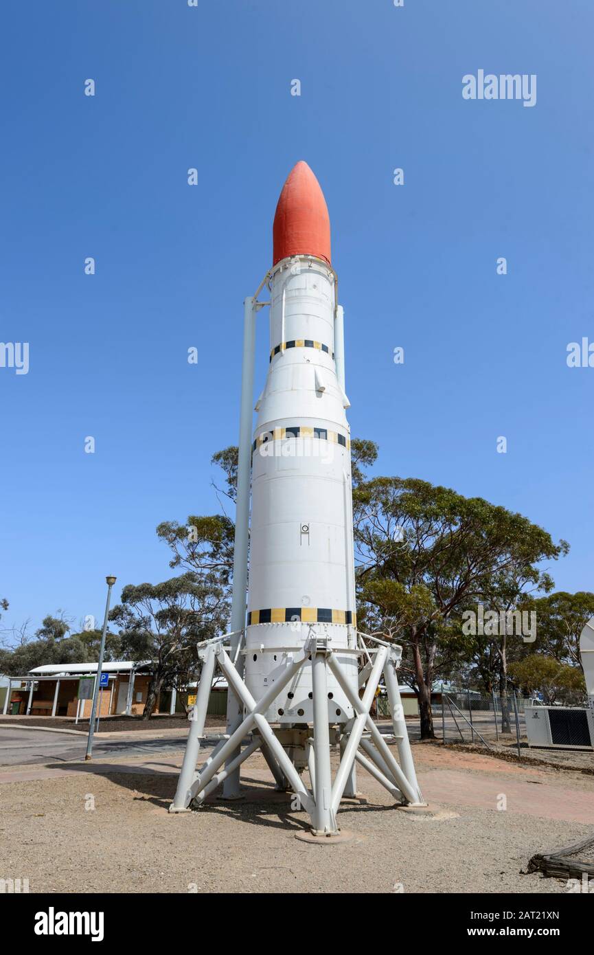 Black Arrow Rocket affiché au Woomera Heritage Center, Australie méridionale, Australie méridionale Banque D'Images