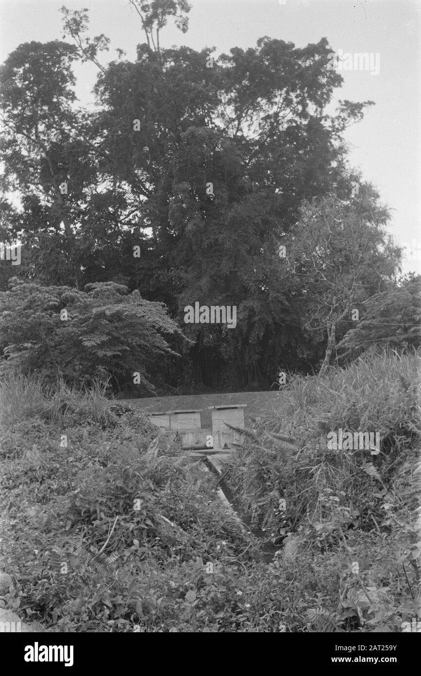 Photo report Kebon Selada en Kota Batoe (2ème et 3ème cie de 4-10 R.I. et 3 GRGR) approvisionnement en eau Date: Décembre 1946 lieu: Indonésie, Pays-Bas Antilles orientales Banque D'Images
