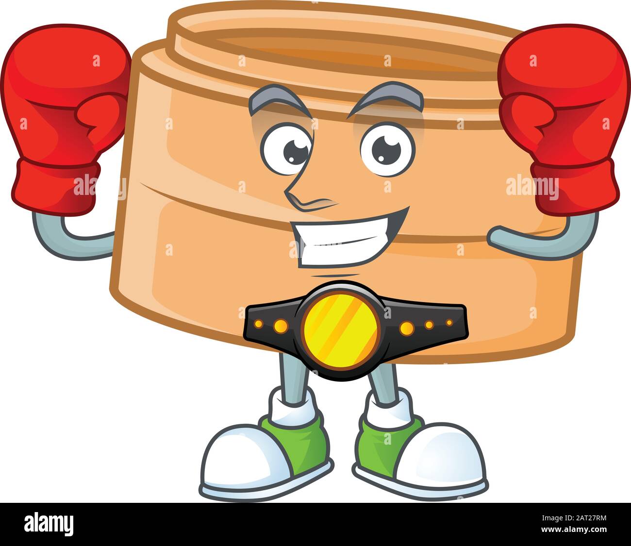 Joyeux Visage Boxing panier bosselsum dessin de personnage de dessin animé Illustration de Vecteur