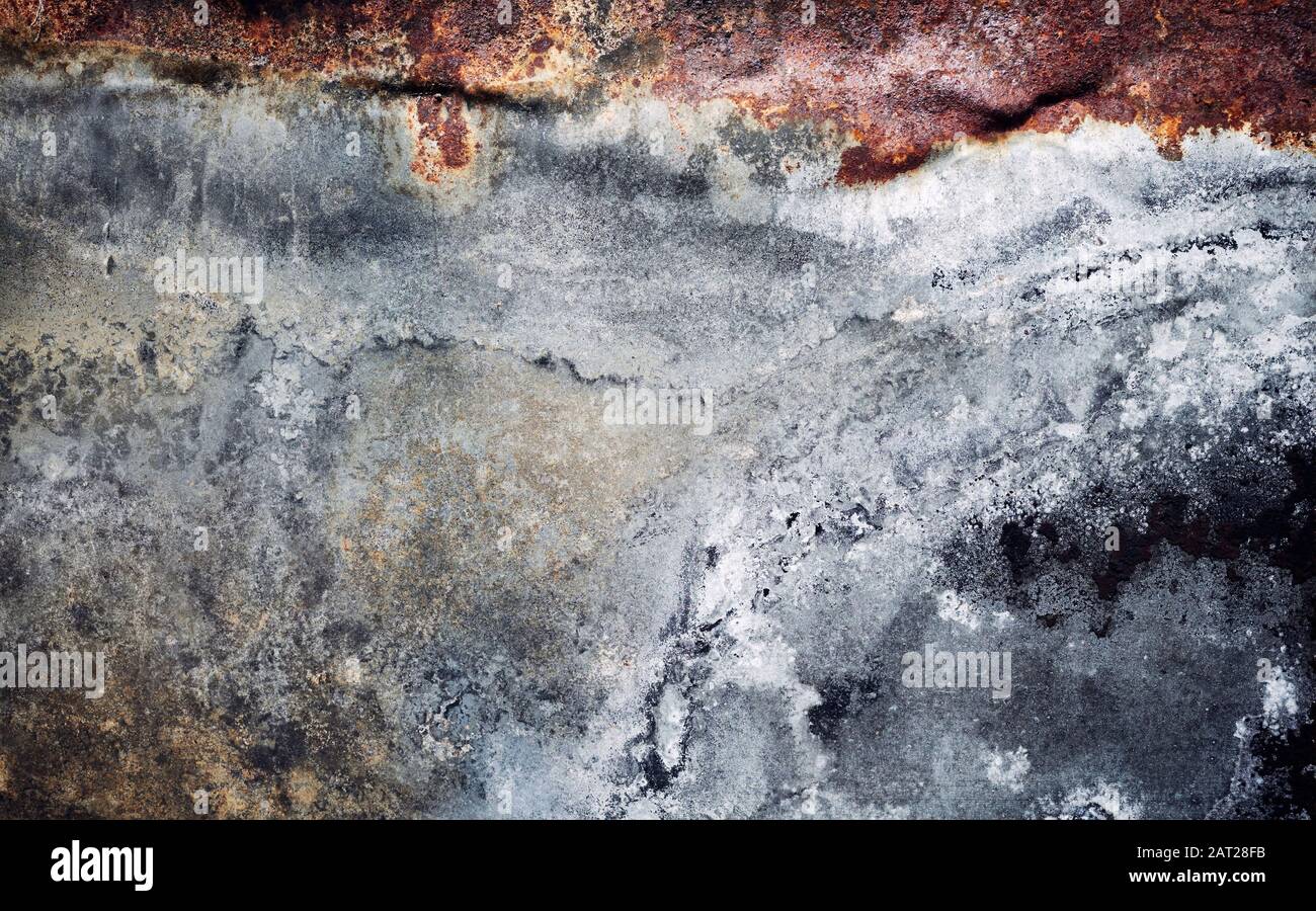 Surface de feuille rouillée, arrière-plan ou texture de grunge abstrait. Banque D'Images