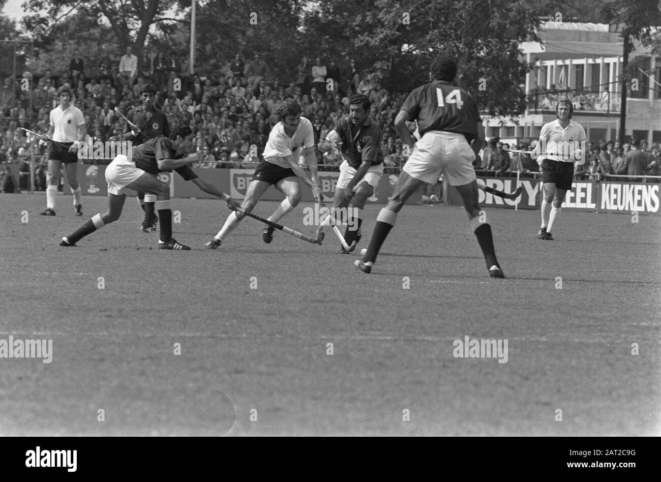 Hockey de la coupe du monde à Amstelveen, à la troisième et quatrième place Pakistan contre l'Allemagne Date : 2 septembre 1973 lieu : Amstelveen, Noord-Holland mots clés : hockey Banque D'Images