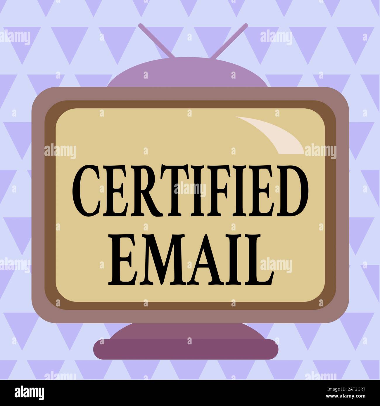 Note écrite montrant l'e-mail certifié. Concept commercial pour les e-mails dont l'envoi est certifié par un rectangle neutre Thidparty Square unreal caricature sera Banque D'Images