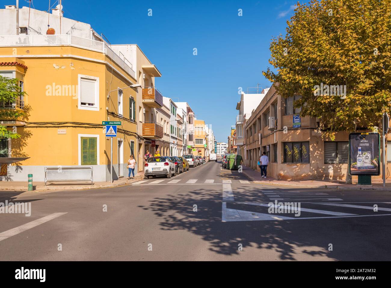 Minorque, Espagne - 14 octobre 2019: Vue sur la rue de la belle architecture de Ciutadella de Minorque Banque D'Images