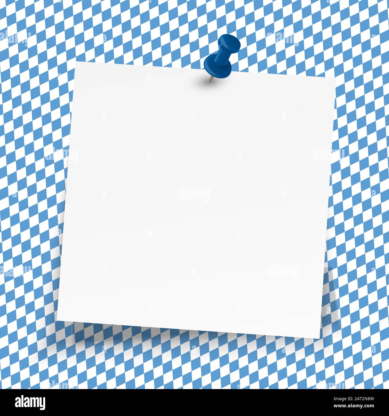 Sur du papier collant à carreaux bleu et blanc fond Oktoberfest Illustration de Vecteur