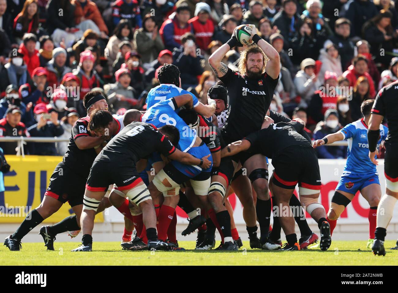 Aichi, Japon. 25 janvier 2020. RGRG Snyman () Rugby : Japon Rugby Top League 2020 match entre Honda HEAT 23-32 Toshiba Brave Lupus au Paloma Mizuho Rugby Stadium, à Aichi, Japon . Crédit: SportsPressJP/AFLO/Alay Live News Banque D'Images