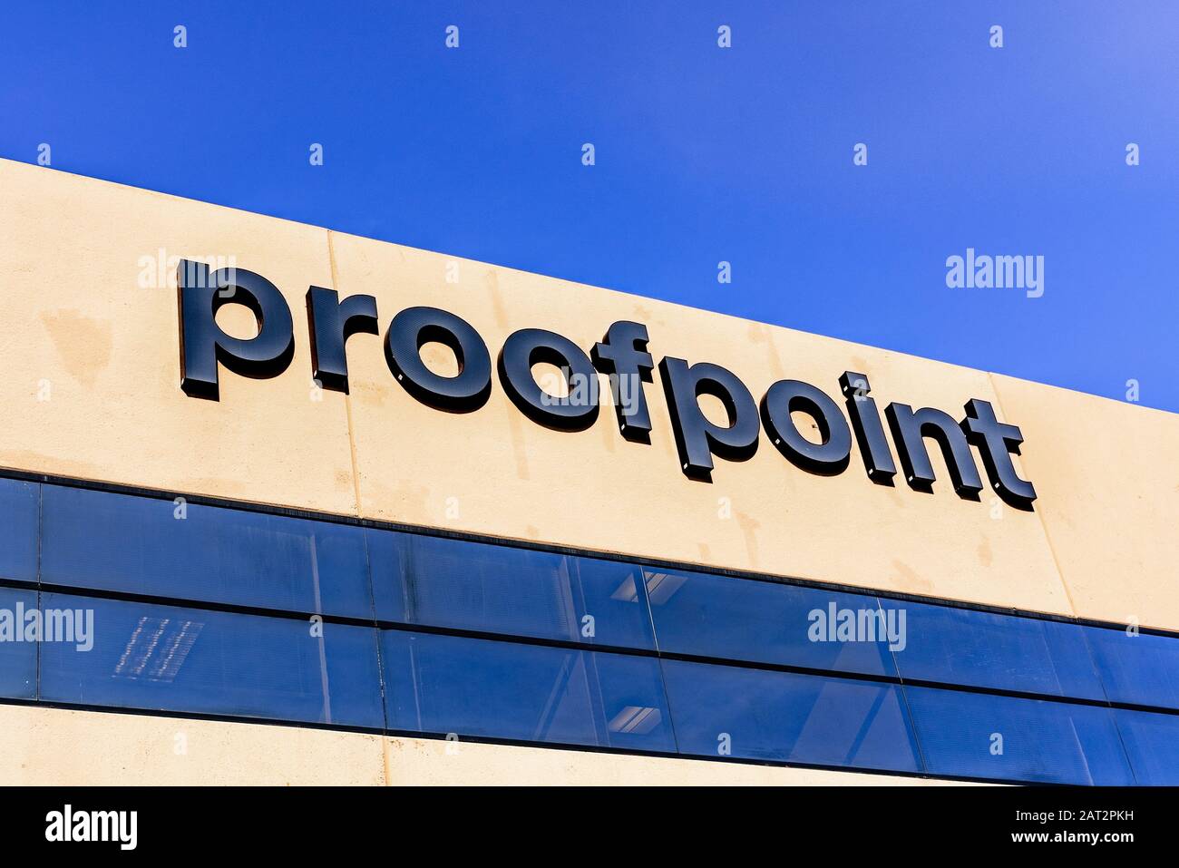 29 janvier 2020 Sunnyvale / CA / USA - logo Proofpoint à leur siège social dans la Silicon Valley; Proofpoint est une entreprise de sécurité d'entreprise qui fournit Banque D'Images