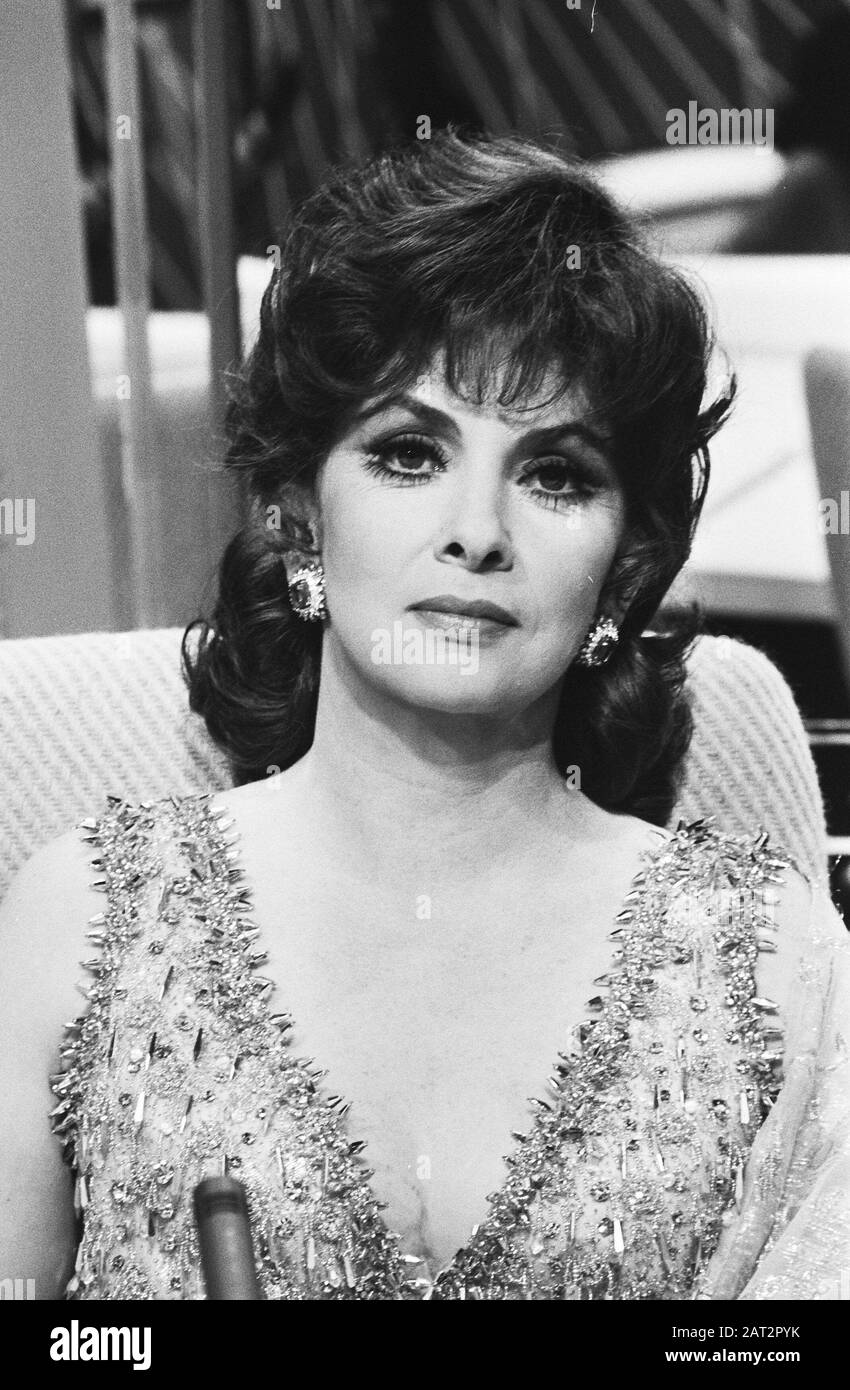 Programme de télévision Europaquiz. Gina Lollobrigida ; Banque D'Images
