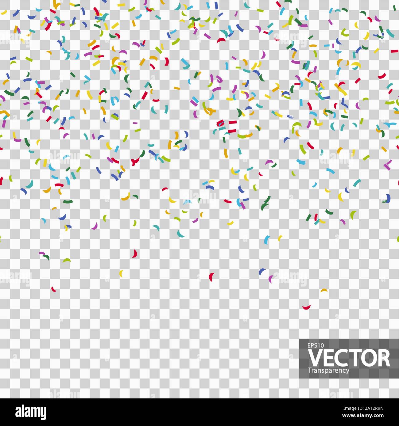 arrière-plan transparent avec différents confettis de couleur pour la fête avec transparence dans le fichier vectoriel Illustration de Vecteur