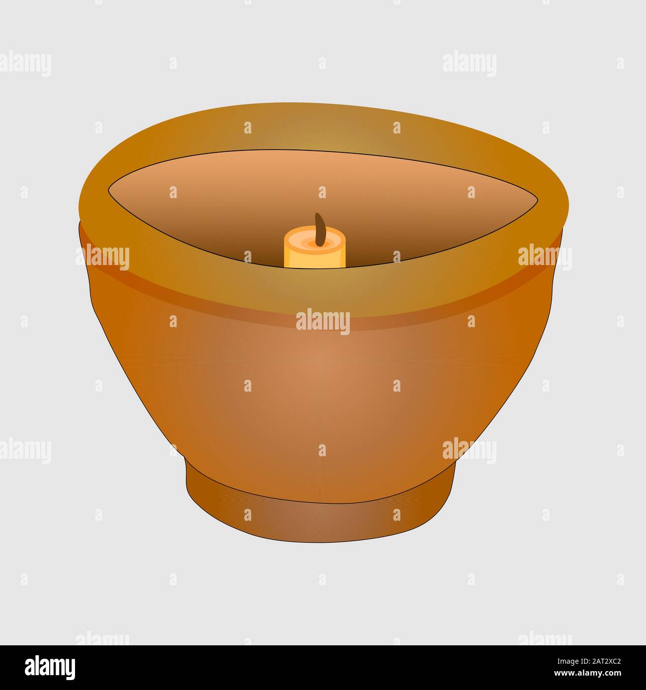 Bougie à seau de citronnelle isolée sur fond blanc. Citronella bougies utilisées comme répulsif de moustique. Bougies d'argile répulsives. Vecteur de stock Illustration de Vecteur