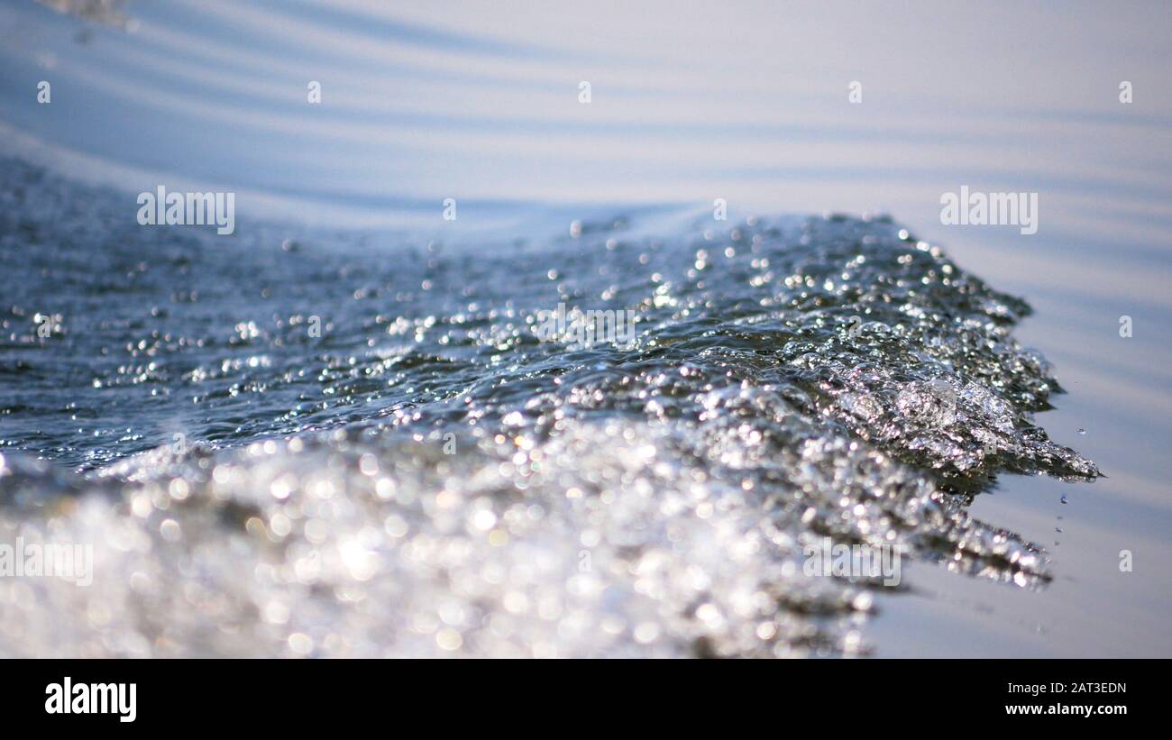 belle vague sur la mer avec fond de bulle et texture Banque D'Images