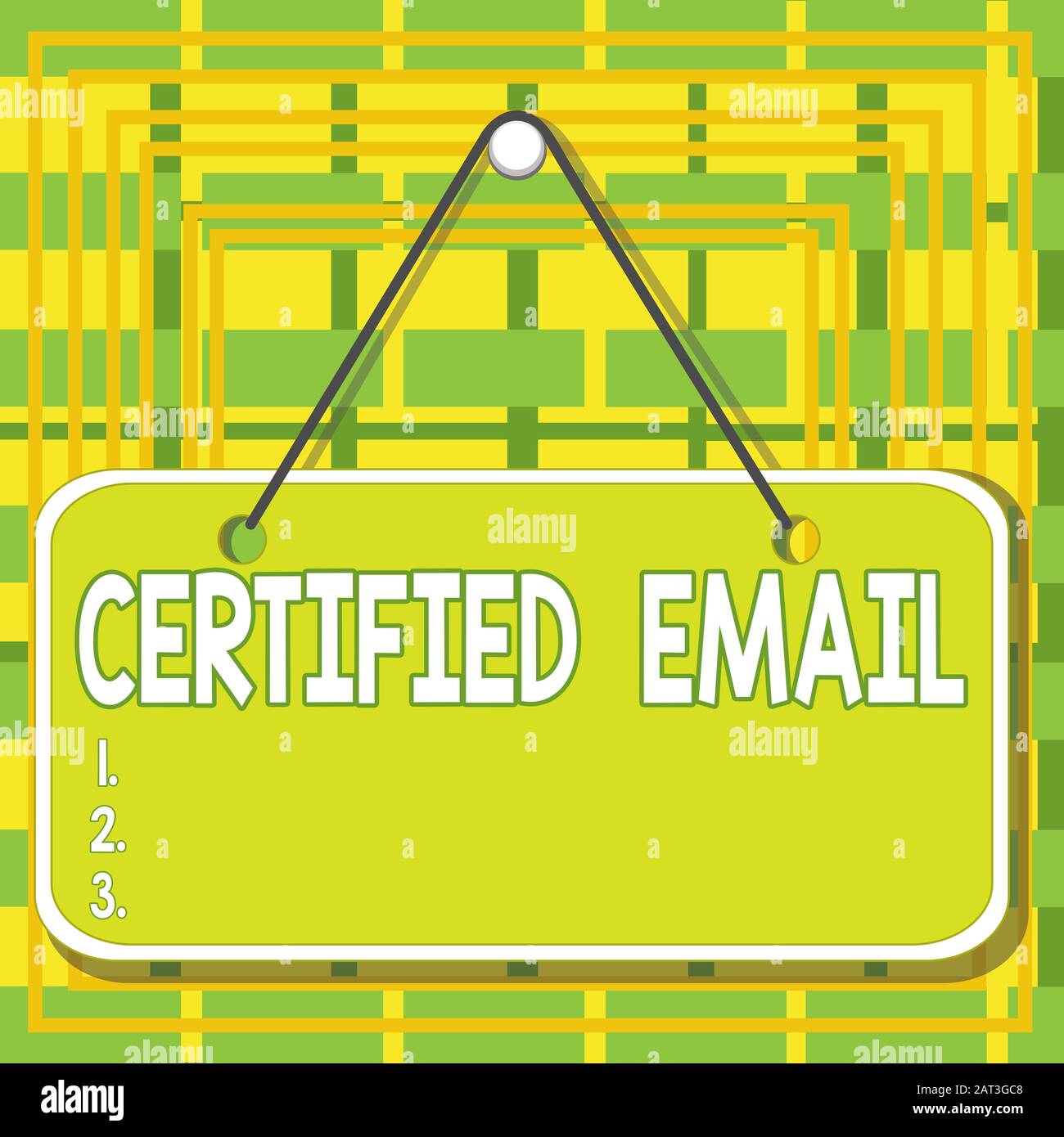 Panneau texte indiquant l'e-mail certifié. E-mail texte photo professionnel dont l'envoi est certifié par un mémo neutre De Couleur tierce carte vide Banque D'Images