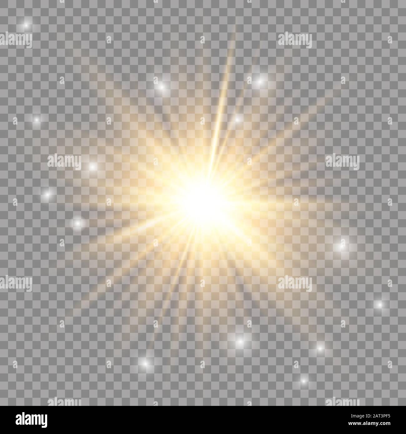 Effet de lumière de préchauffage. Étoile éclate avec des étincelles. Illustration du scénario Sun. Illustration de Vecteur