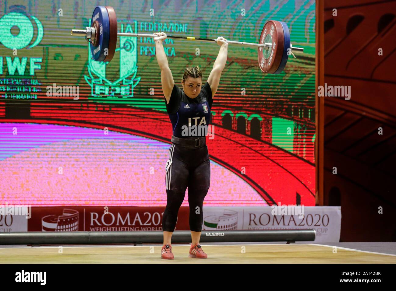 Alessia durante (ita) catégorie 71 kg lors de la coupe du monde IWF Weightlifting 2020, Weightlifting à Rome, Italie, 30 janvier 2020 Banque D'Images