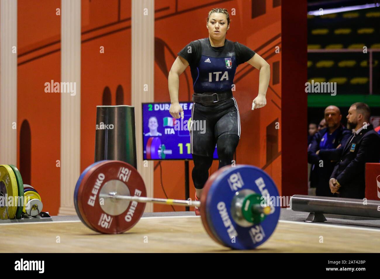 Alessia durante (ita) catégorie 71 kg lors de la coupe du monde IWF Weightlifting 2020, Weightlifting à Rome, Italie, 30 janvier 2020 Banque D'Images