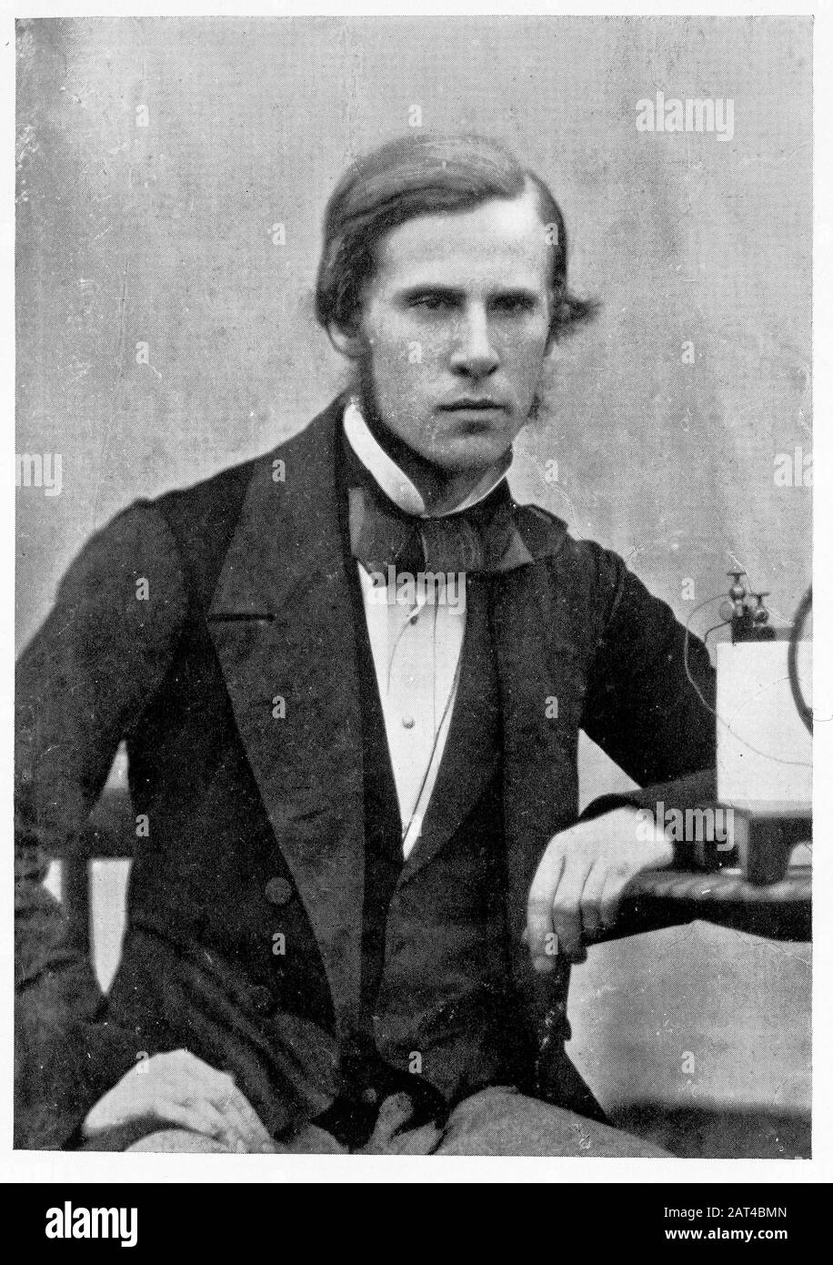 William Crookes (1832-1919), physicien britannique de 18 ans comme assistant de Hofmann, portrait print 1850 Banque D'Images