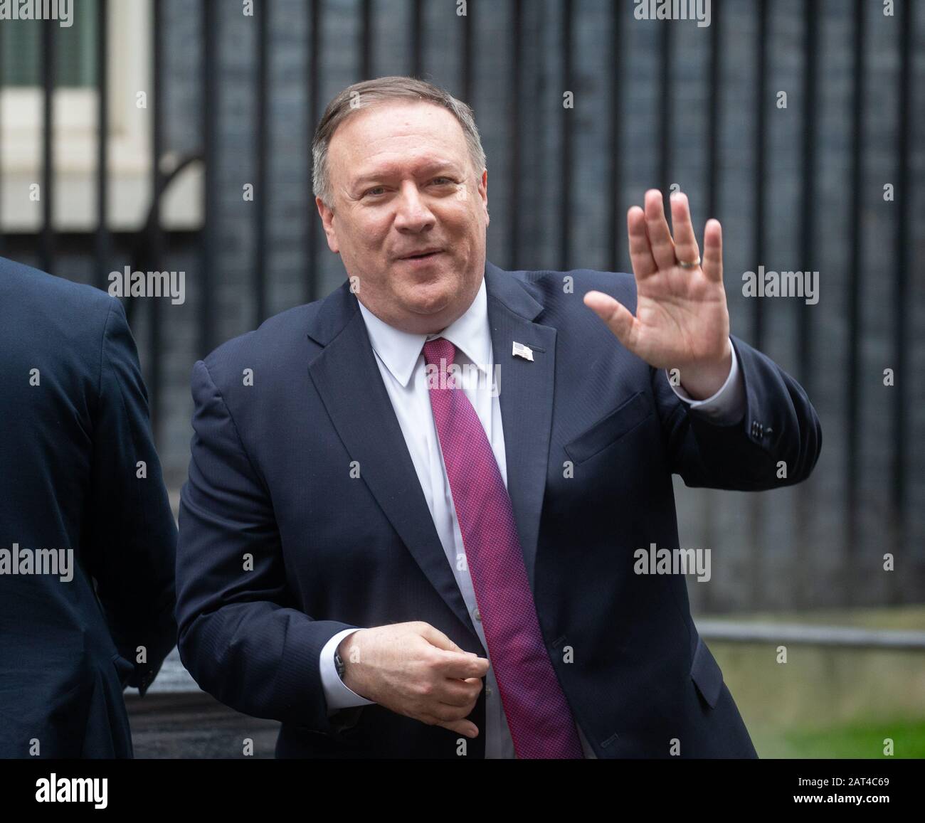 Londres, Royaume-Uni. 30 janvier 2020. Le secrétaire d'État américain, Mike Pompeo, s'est fait des vagues lorsqu'il arrive à Downing Street pour des entretiens avec le Premier ministre britannique Boris Johnson. Crédit: Tommy London/Alay Live News Banque D'Images