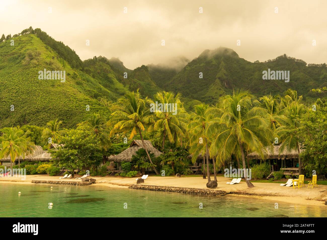 Une station balnéaire de Moorea, Polynésie française Banque D'Images