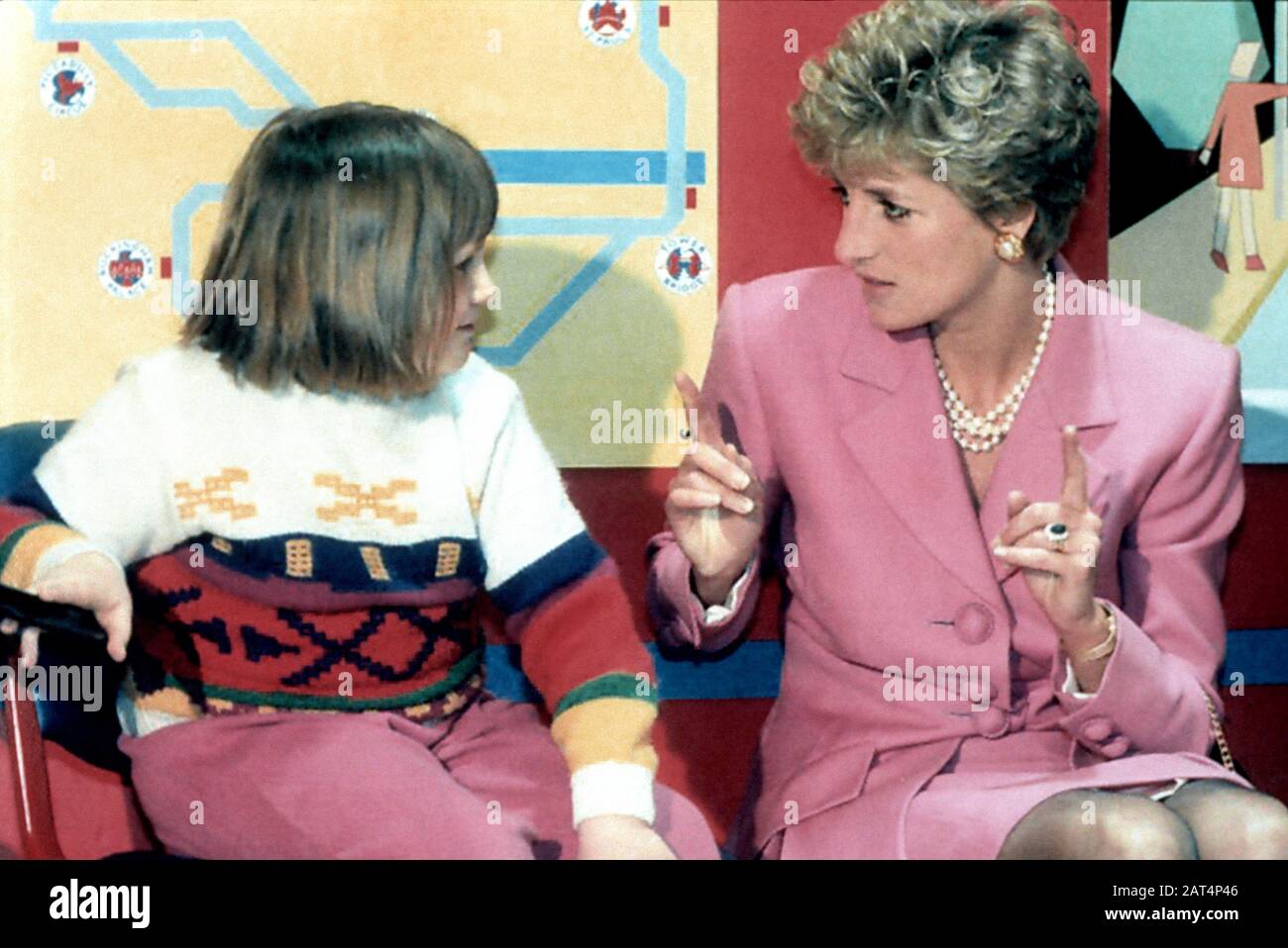 Hrh Princess Diana Visite L'Hôpital Great Ormond Street, Londres, Angleterre Février 1994 Banque D'Images