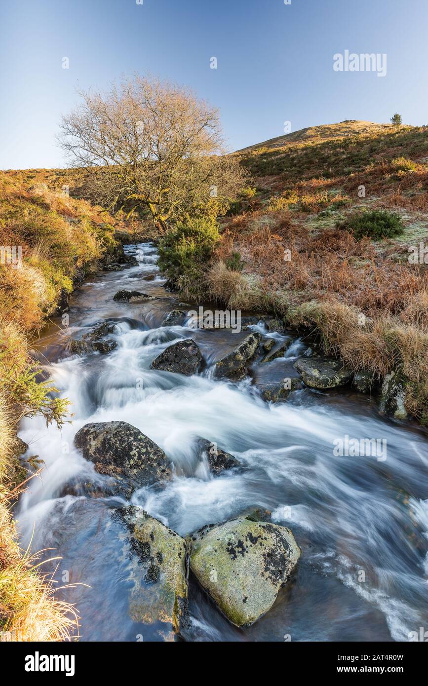 Rivière Lyd Et Croix De La Widgery Banque D'Images