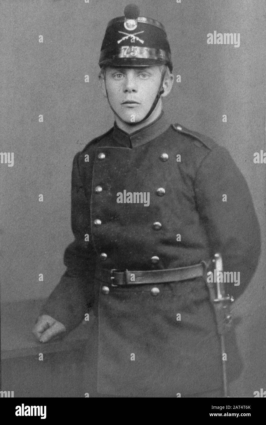 Soldat suisse 75ème régiment d'infanterie c. 1900 Banque D'Images