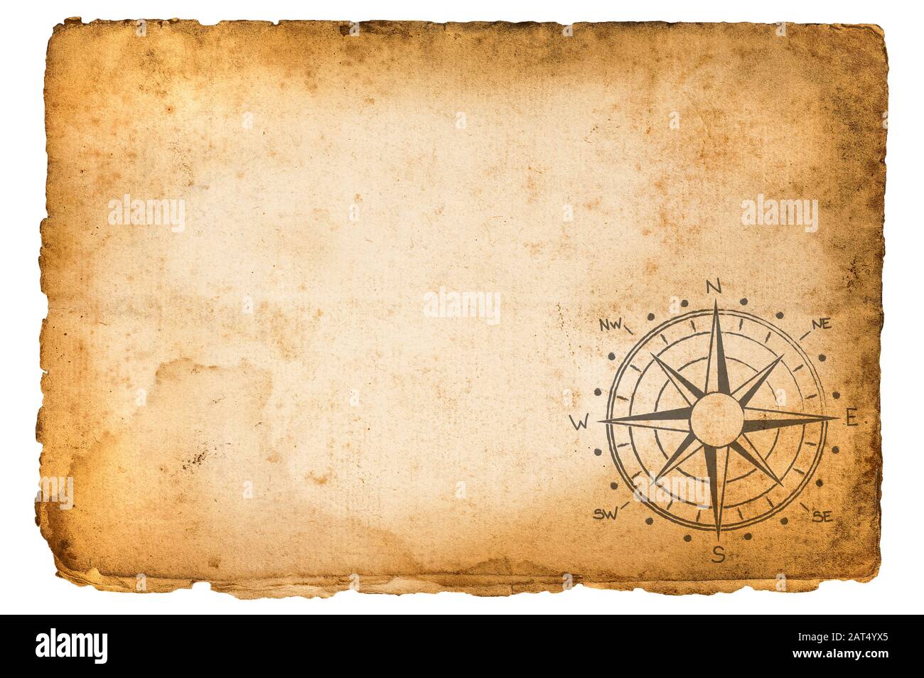 Old vintage parchemin avec rose des vents Banque D'Images