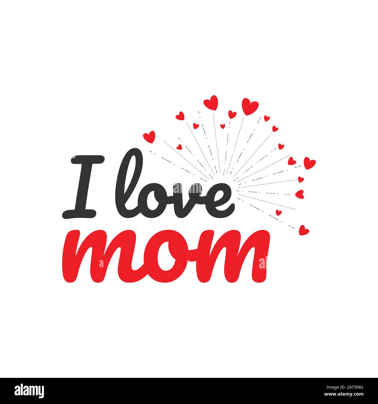 J'aime le texte manuscrit de maman pour l'image vectorielle. Bonne fête des mères j'aime l'image vectorielle de maman Illustration de Vecteur