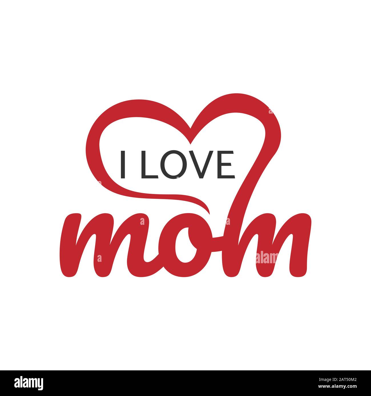 J'aime le texte manuscrit de maman pour l'image vectorielle. Bonne fête des mères j'aime l'image vectorielle de maman Illustration de Vecteur