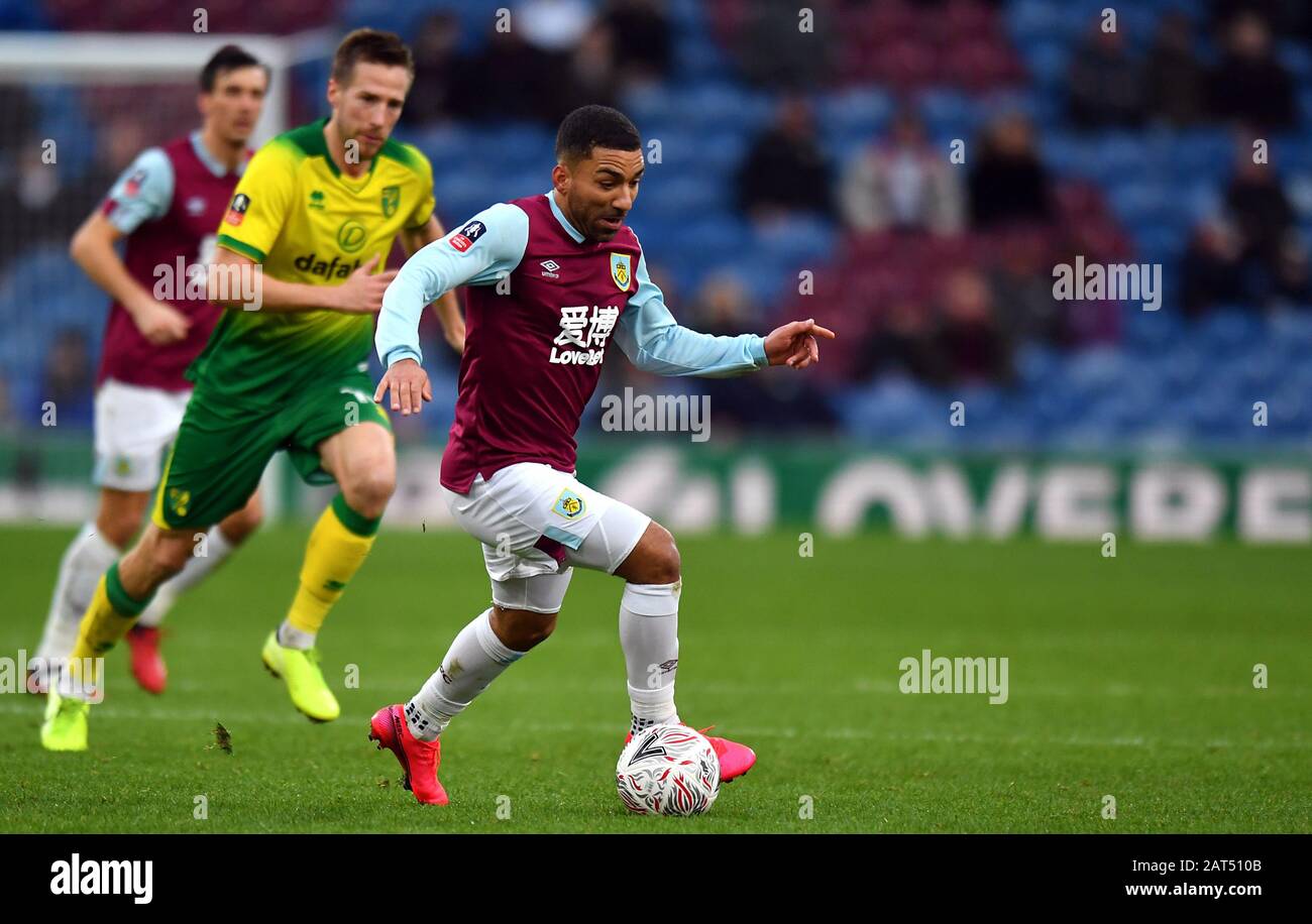 Aaron Lennon de Burnley lors du quatrième match rond de la FA Cup à Turf Moor, Burnley Banque D'Images