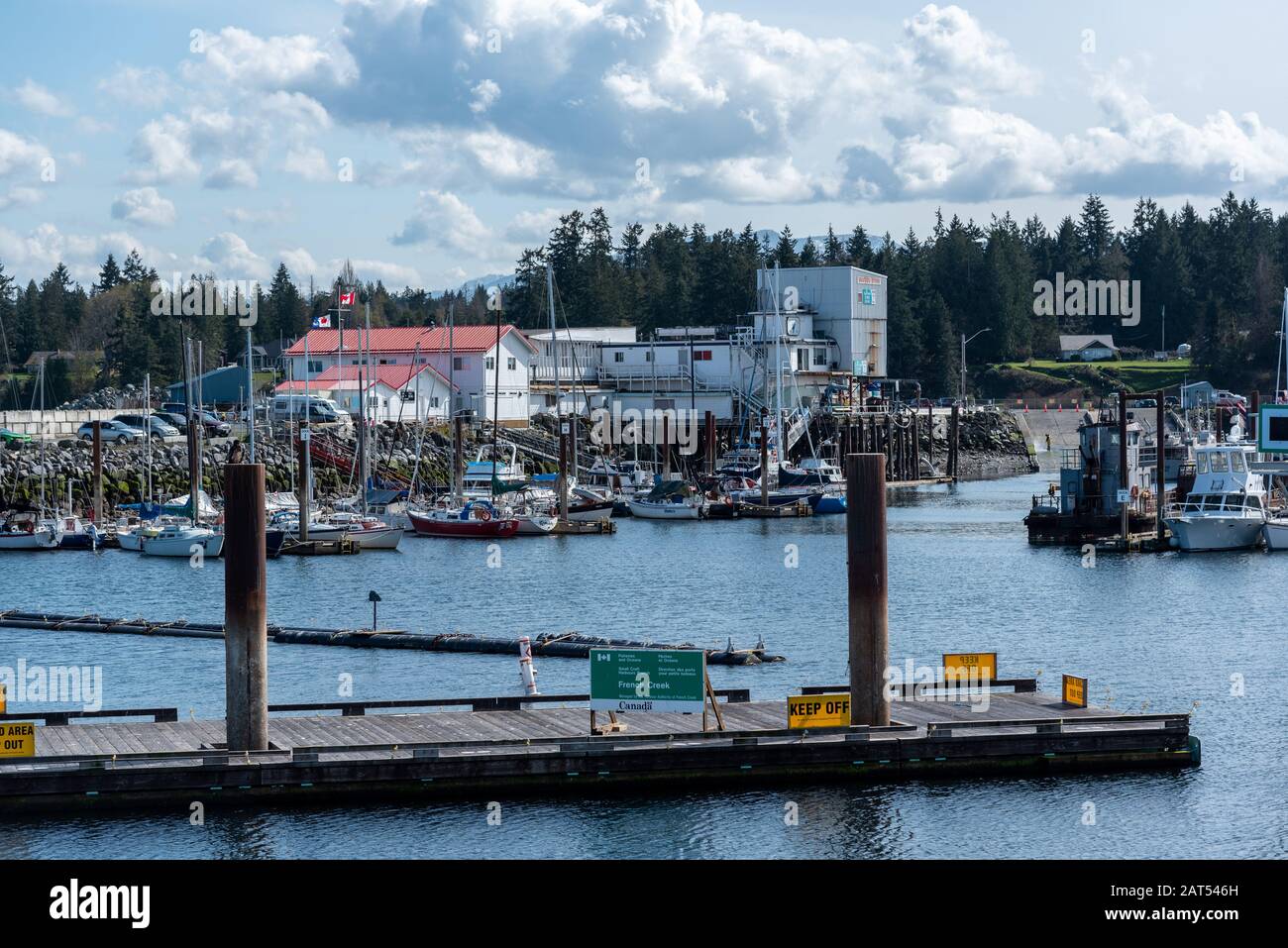 Entrée Au Port Et À La Marina De French Creek Près De Nanaimo, Île De Vancouver (Colombie-Britannique) Banque D'Images