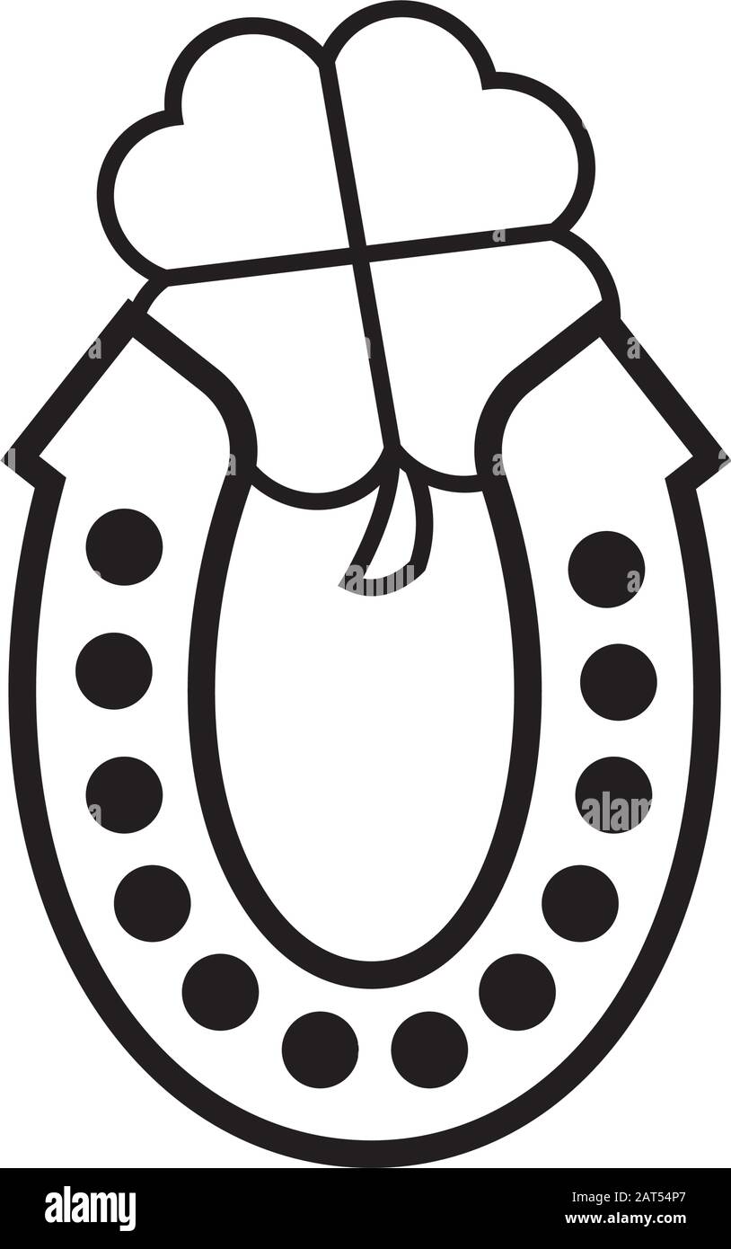 Lucky horse shoe icône isolé Illustration de Vecteur