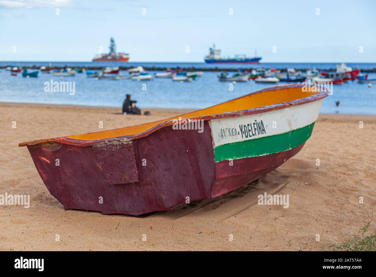 bateaux sur la côte de l'atlantique san andres tenerife Banque D'Images
