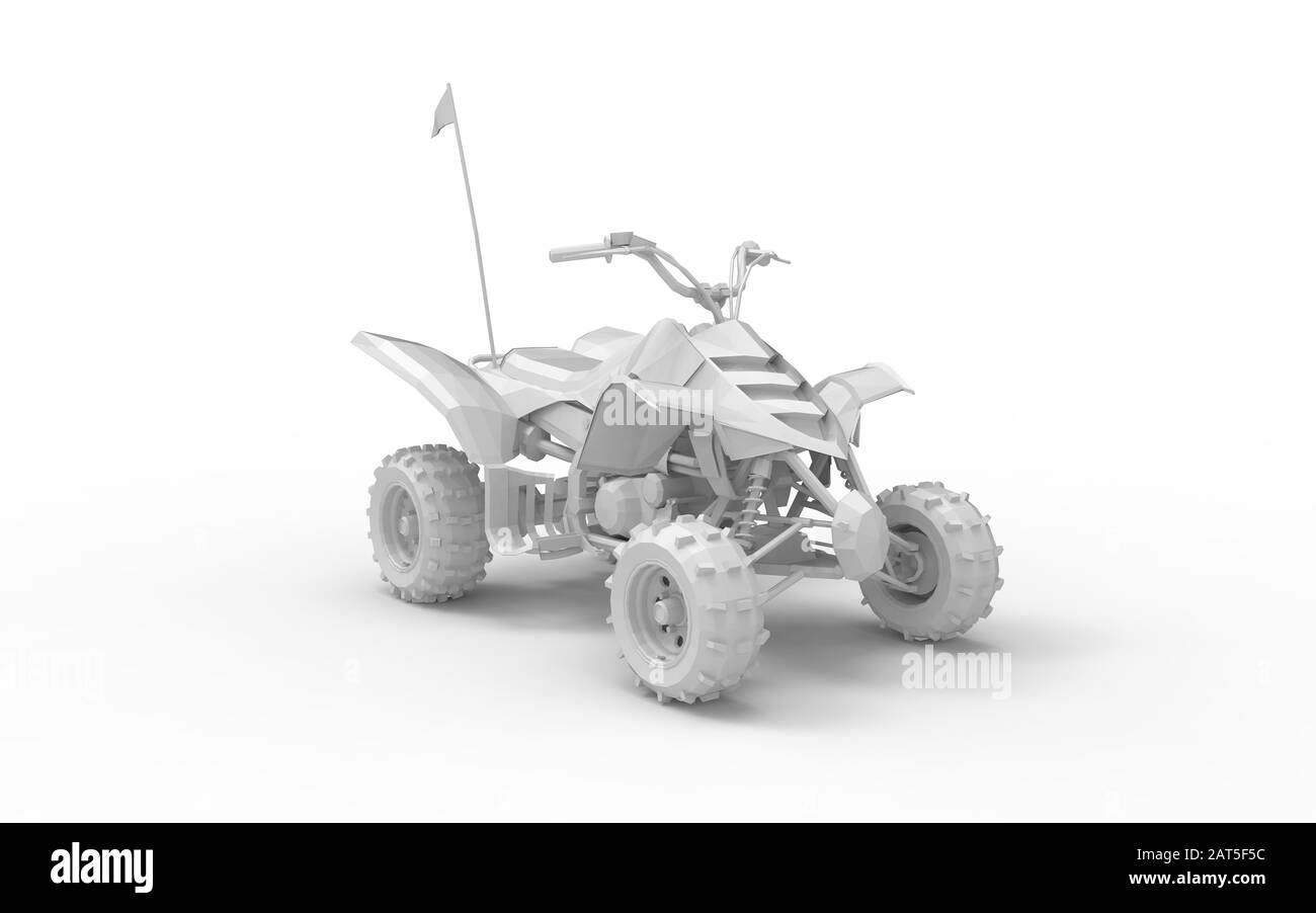 rendu tridimensionnel d'un modèle d'ordinateur quad véhicule hors-de-la-mousse isolé Banque D'Images
