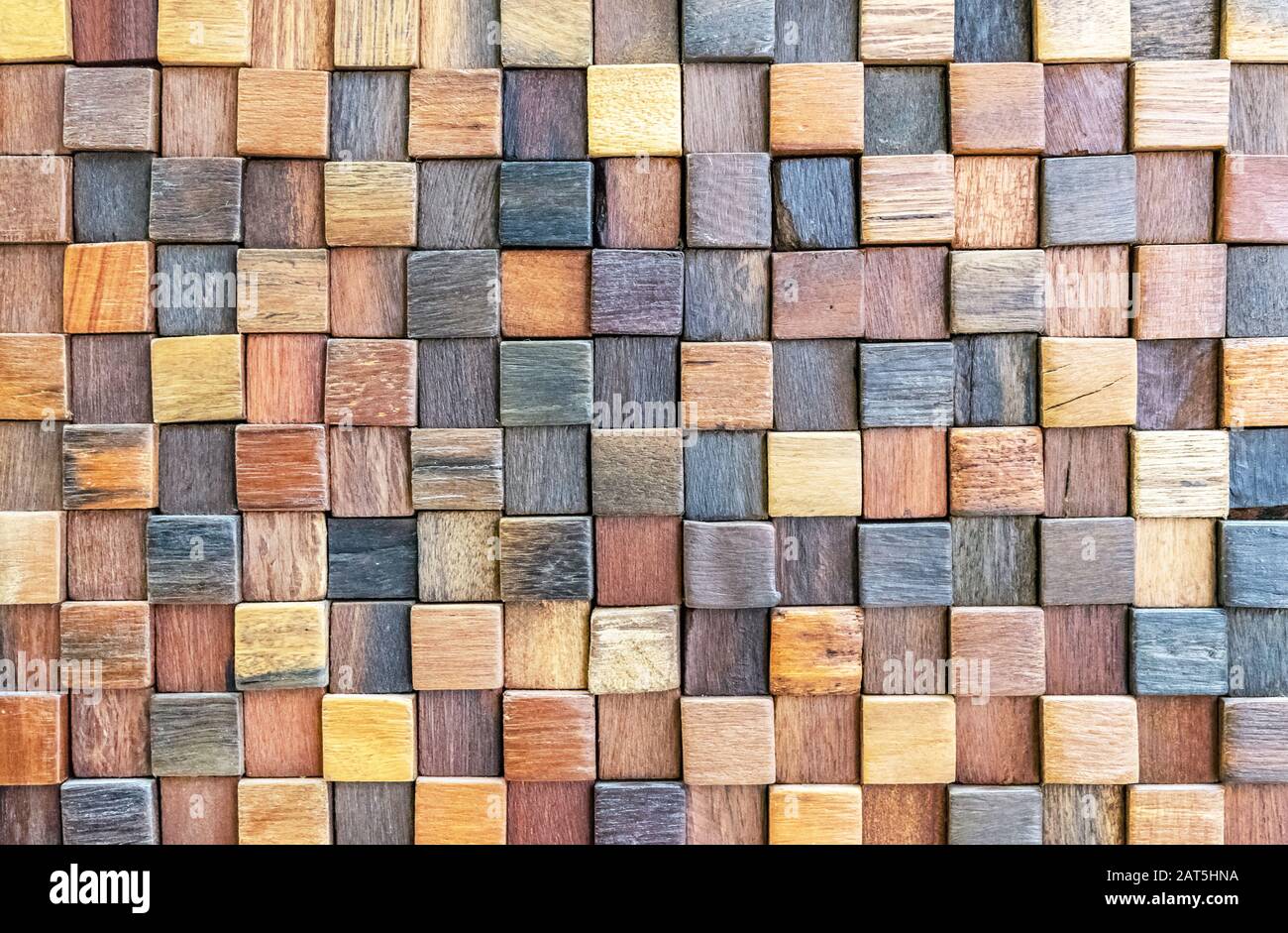 Panneau mural en bois avec effet 3D. Texture bois volumétrique. Banque D'Images