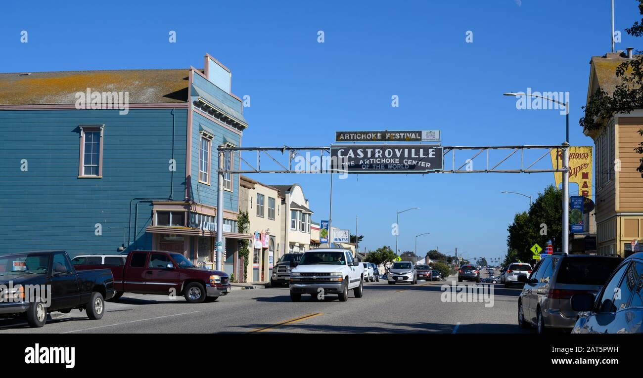 Castroville California, capitale mondiale de l'artichaut, où Marilyn Monroe a été couronnée reine de l'artichaut en 1948. Banque D'Images