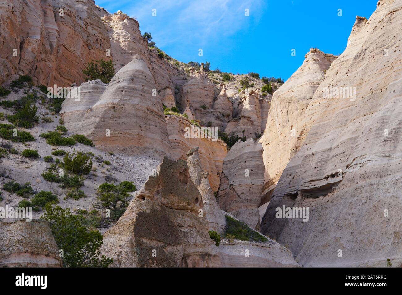 Les cônes et les formes de grès inhabituels et magnifiques du monument national de Tent Rocks. Banque D'Images