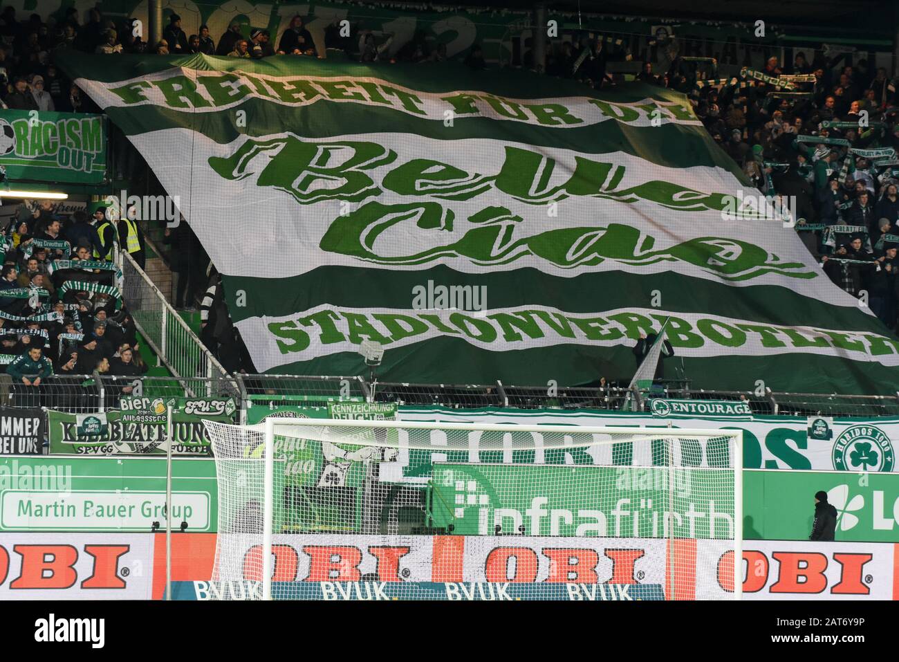 Deutschland, Fuerth, Sportpark Ronhof Thomas Sommer - 28.01.2020 - Fussball, 2.Bundesliga - Spvgg Greuther Fuerth Vs. St. Pauli Image: The 'Kleeblatt Banque D'Images