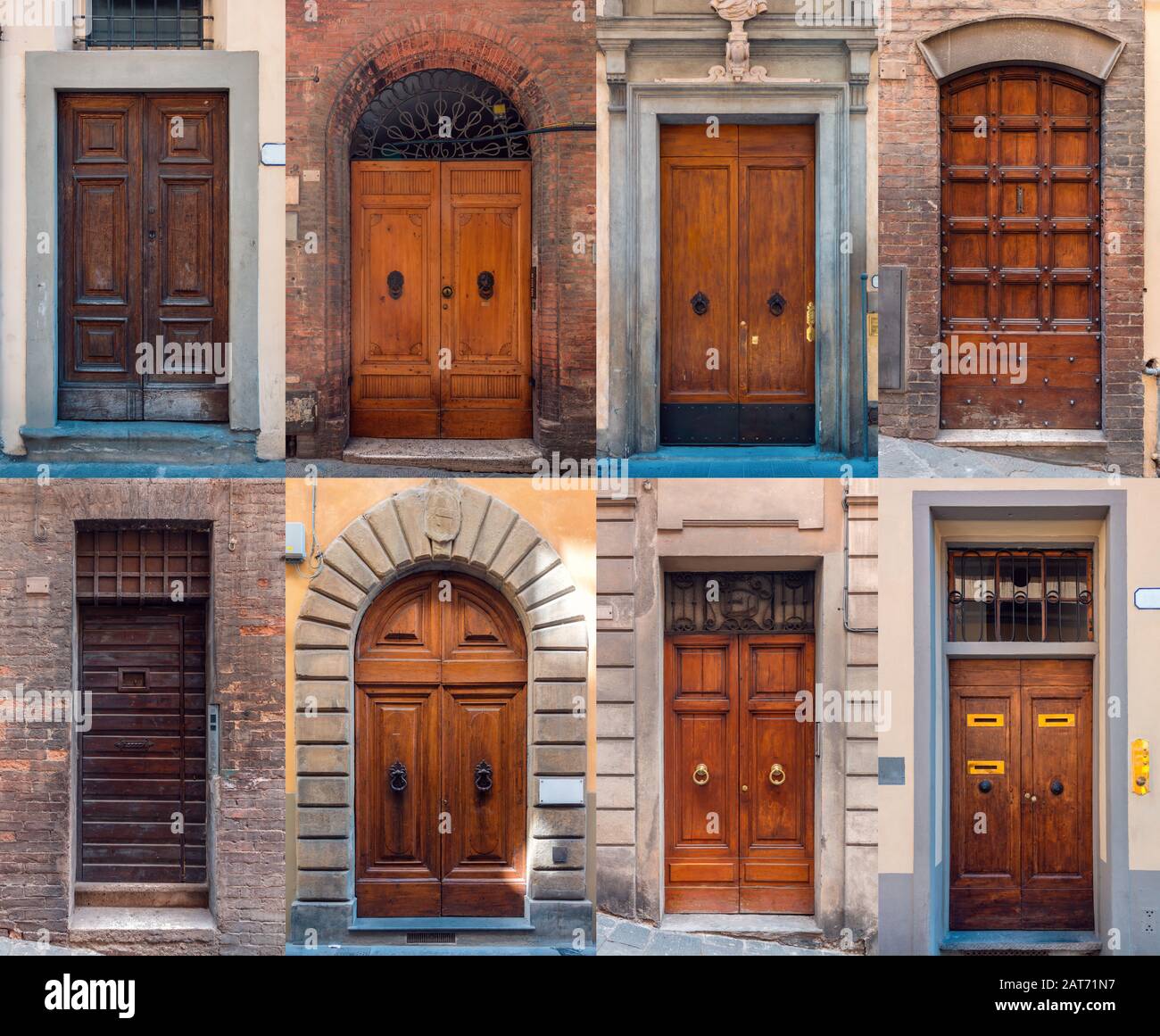 Ensemble de différents types de portes anciennes de diverses villes  italiennes Photo Stock - Alamy